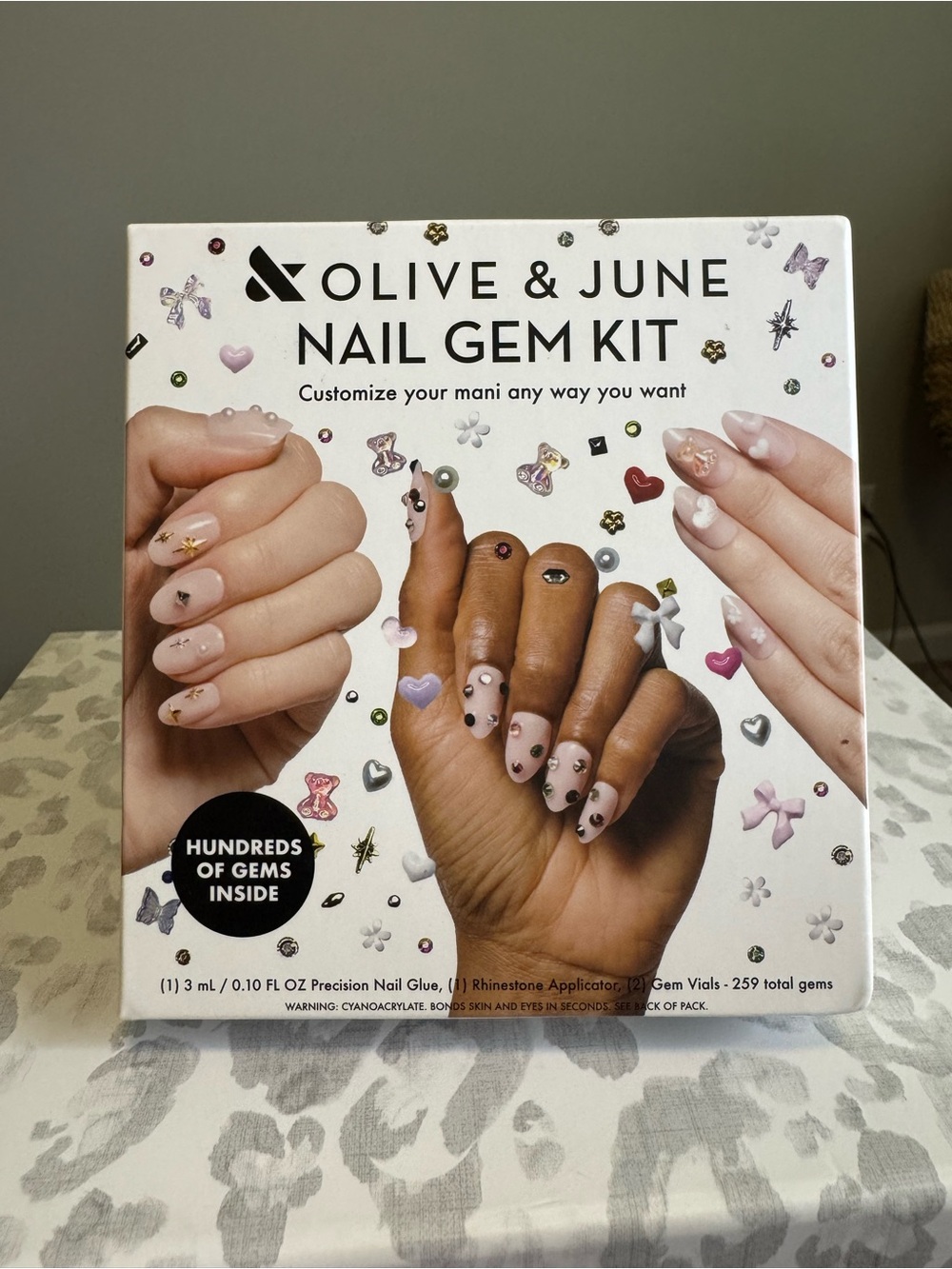 Olive & June Nail Gem Kit — Pink Nail Gems for Custom Manicures
